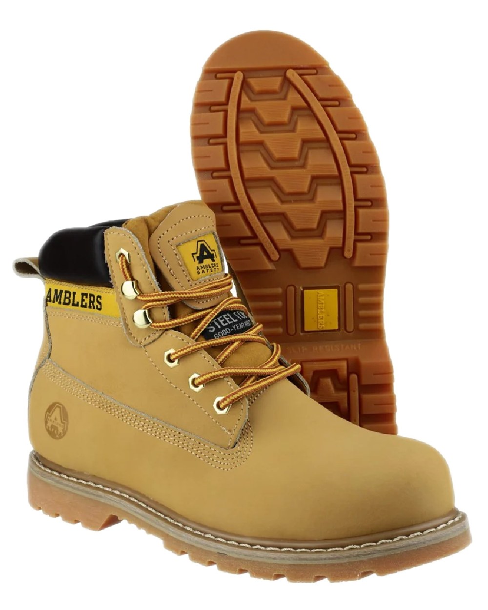 Honey coloured Amblers Mens Dorking Casual Boots on white background 