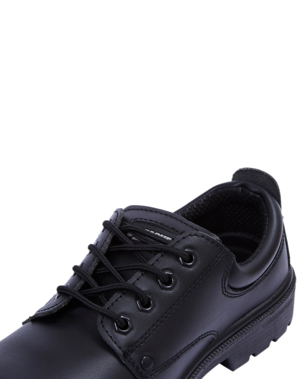 Black Coloured Apache Mens 4 Eye Safety Shoes on white background 