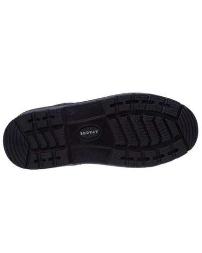 Black Coloured Apache Mens 4 Eye Safety Shoes on white background 