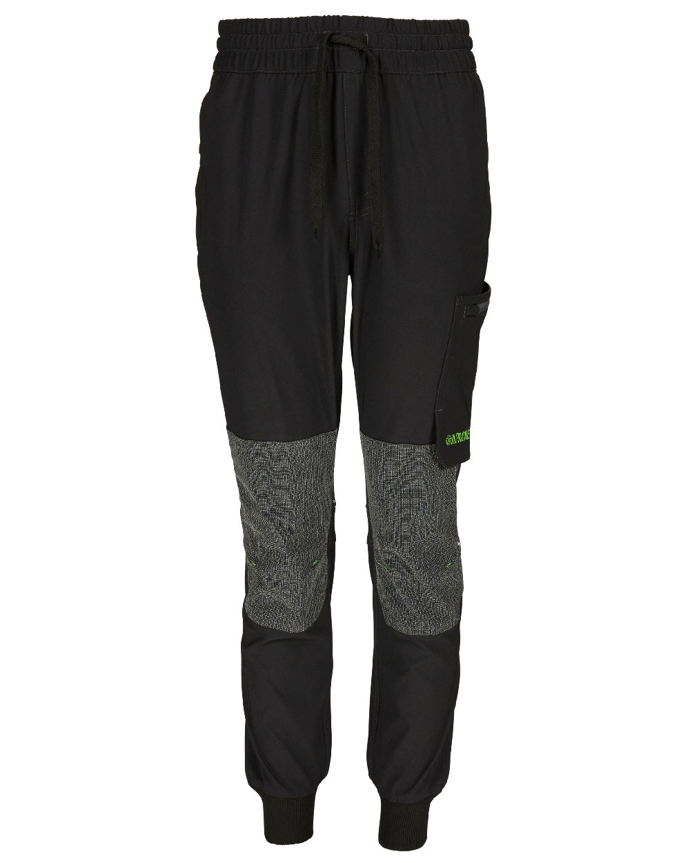 Black Grey Coloured Apache Mens 4-Way Stretch Watson Jogger on white background 