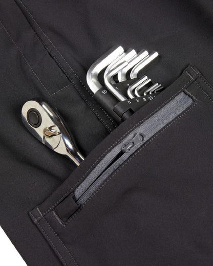 Black Grey Coloured Apache Mens 4-Way Stretch Watson Jogger on white background 