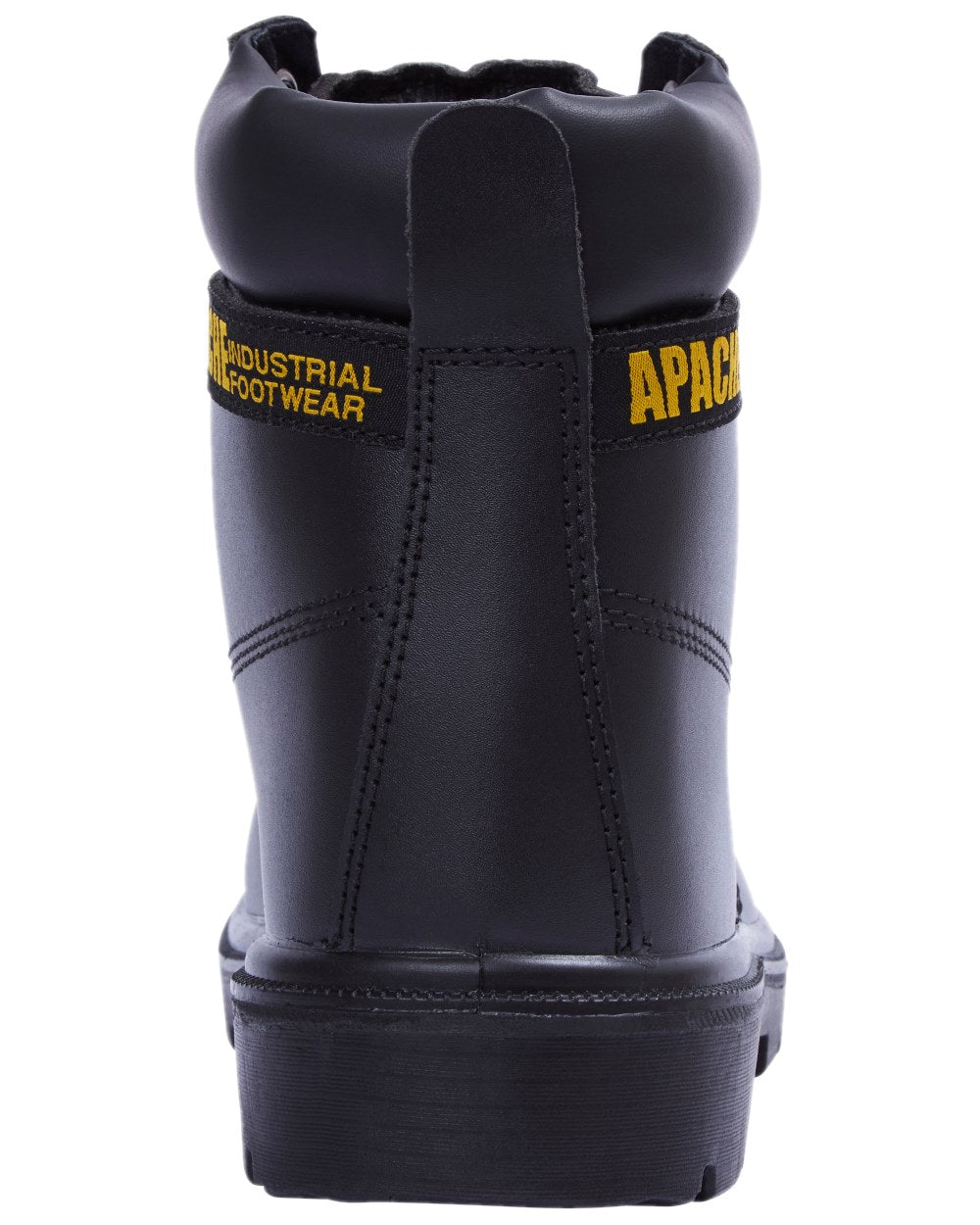 Black Coloured Apache Mens 6 Eye Safety Boots on white background 