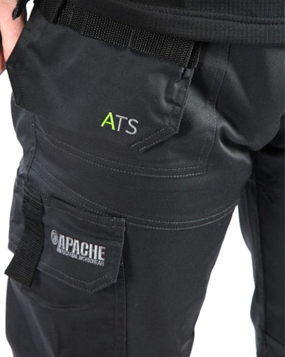 Grey Coloured Apache Mens ATS 3D Stretch Holster Trousers on white background 