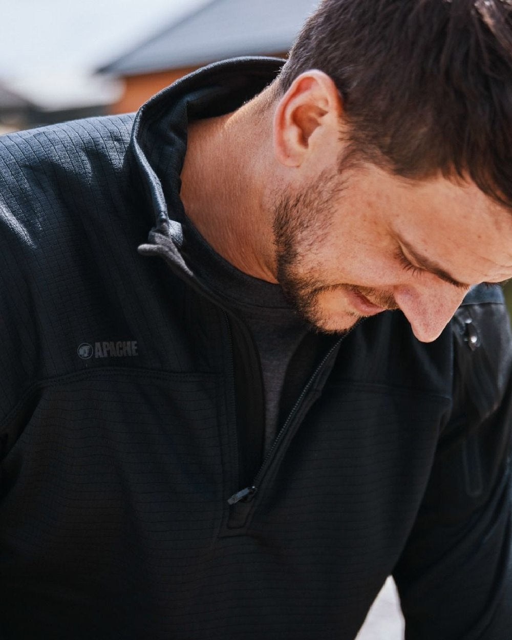 Black Coloured Apache Mens ATS Tech Fleece on outdoor background 