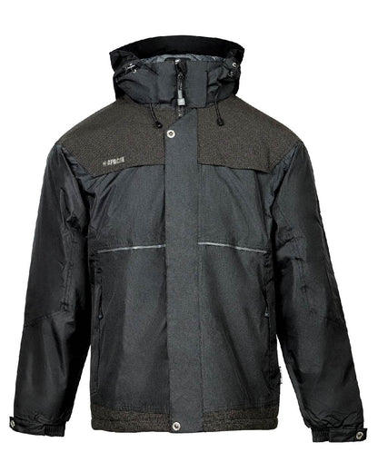 Black Coloured Apache Mens ATS Waterproof Padded Jacket on white background 