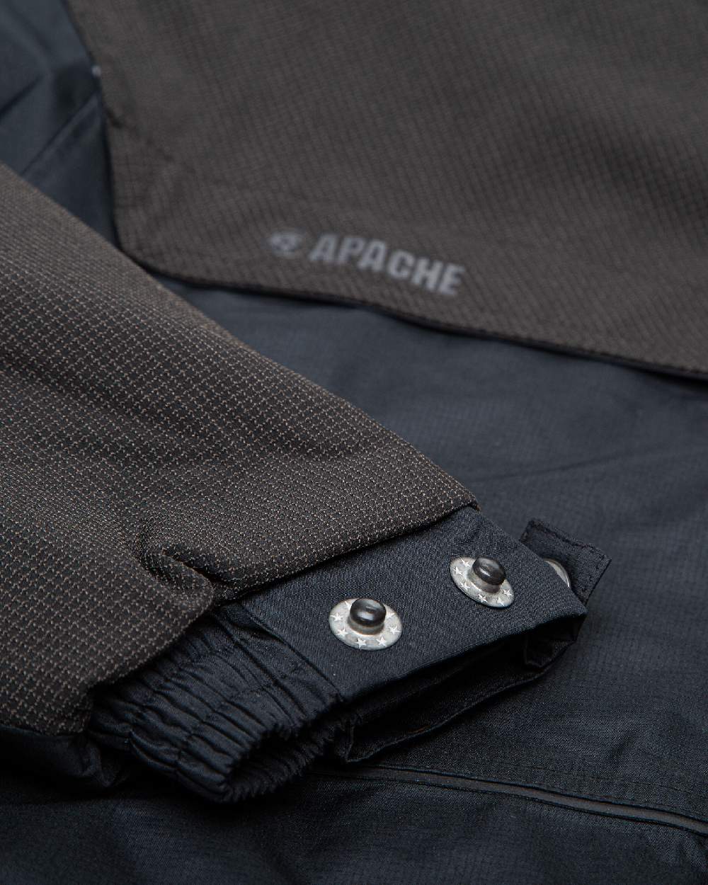 Black Coloured Apache Mens ATS Waterproof Padded Jacket on white background 