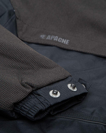 Black Coloured Apache Mens ATS Waterproof Padded Jacket on white background 