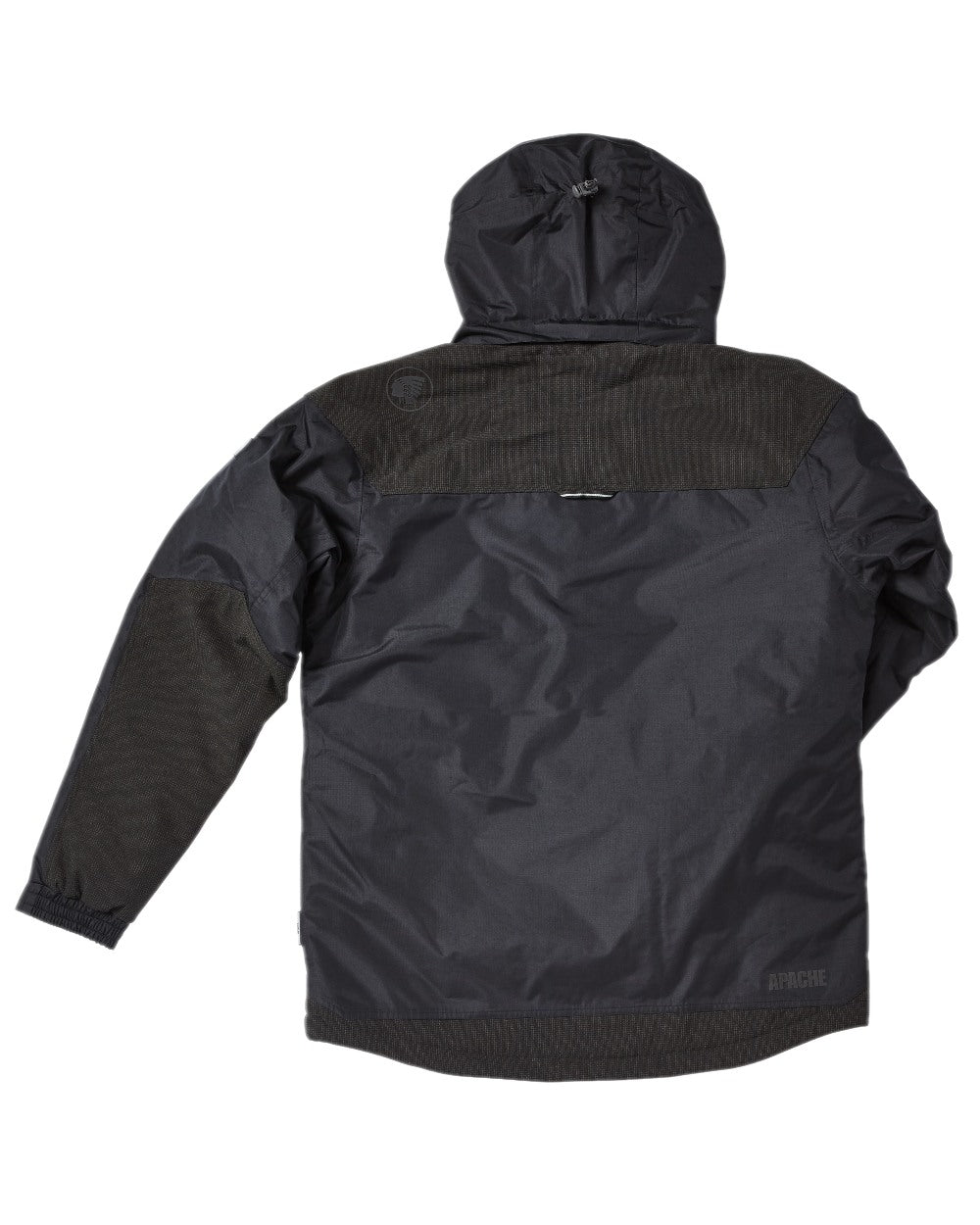 Black Coloured Apache Mens ATS Waterproof Padded Jacket on white background 