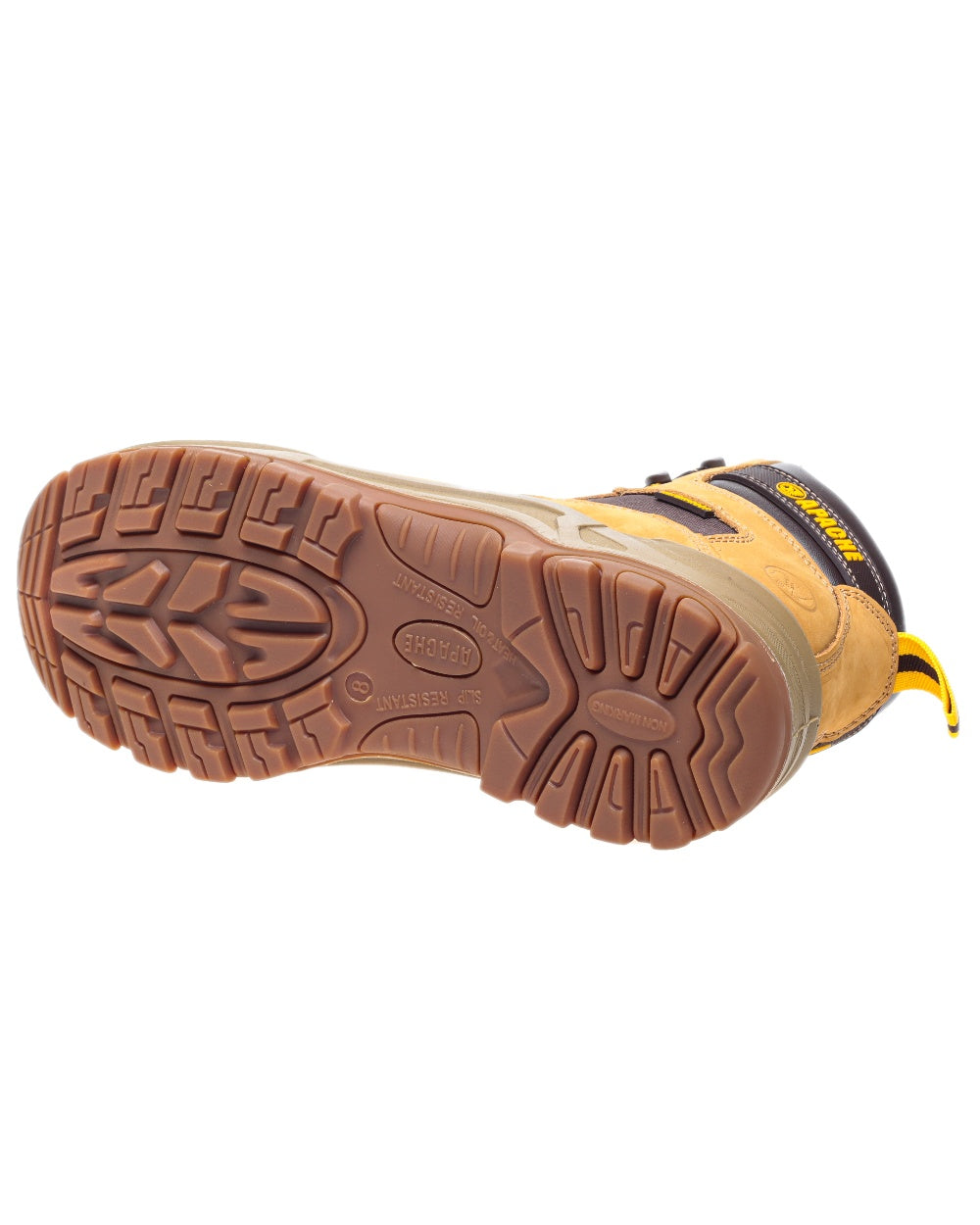 Honey Coloured Apache Mens Arizona Nubuck Metal Free Waterproof Safety Boots on white background 