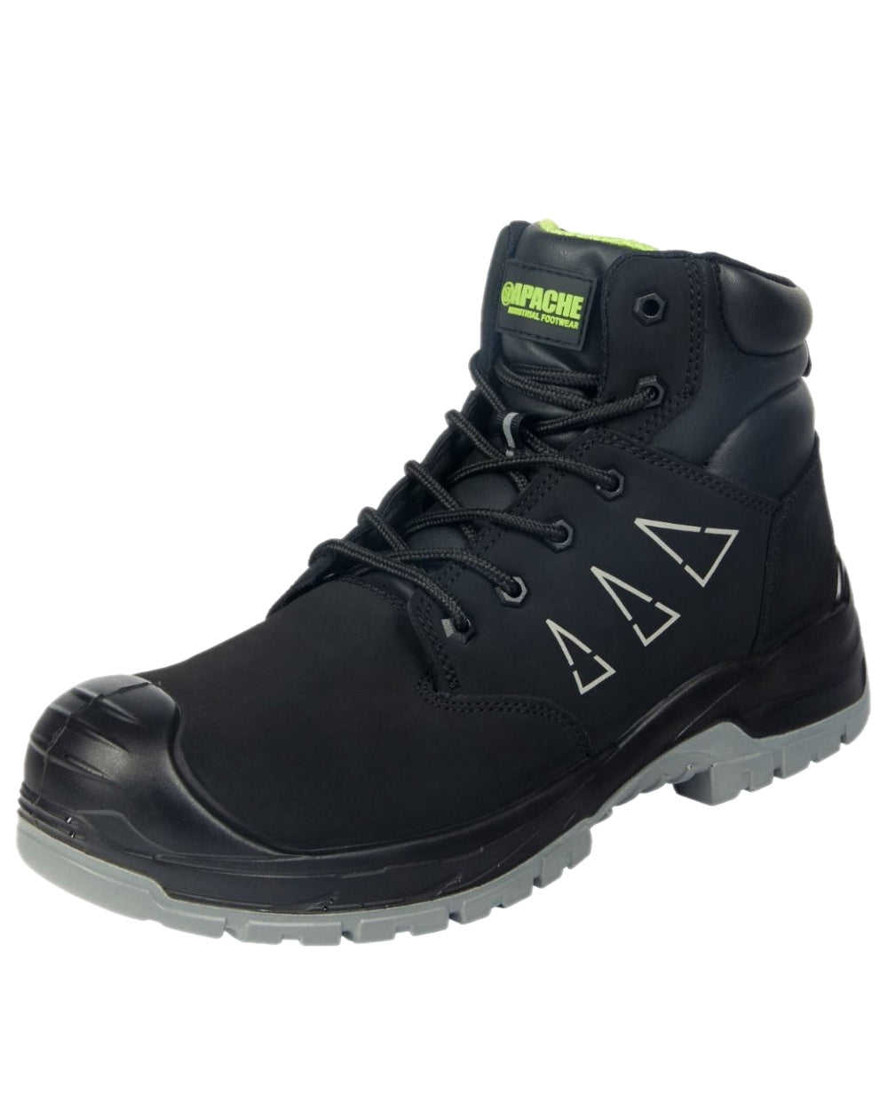 Black Coloured Apache Mens Armstrong Recycled Suede Trainer Boots on white background 