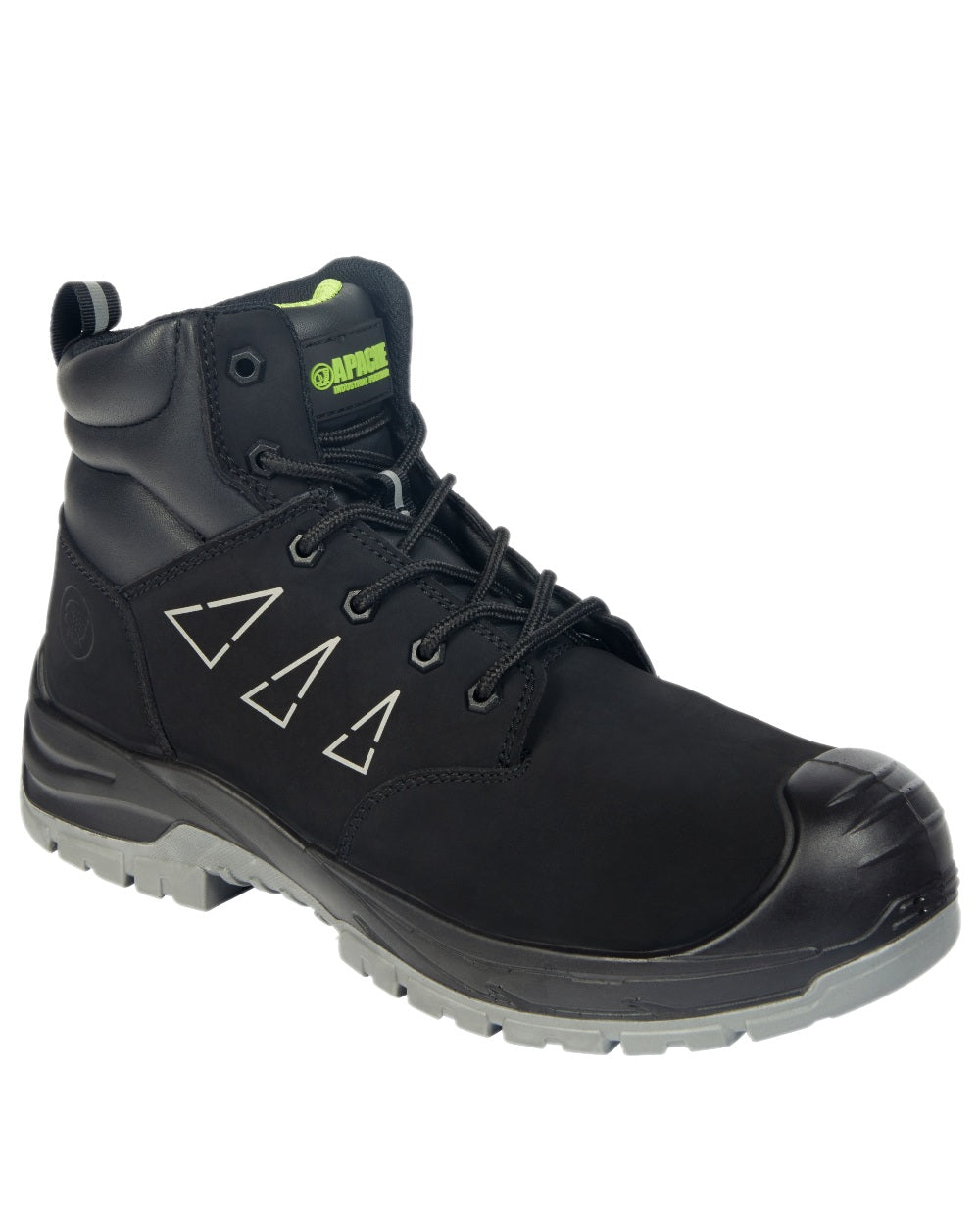 Black Coloured Apache Mens Armstrong Recycled Suede Trainer Boots on white background