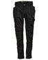 Black Coloured Apache Mens Bancroft Slim Fit Stretch Holster Trousers on white background 