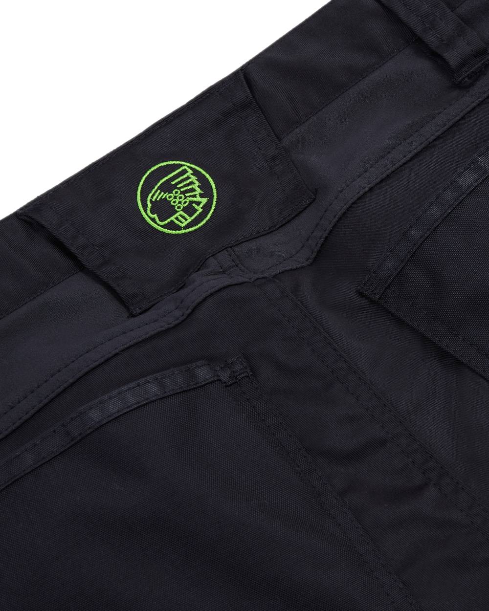 Black Coloured Apache Mens Slim Fit Stretch Holster Trousers on white background 