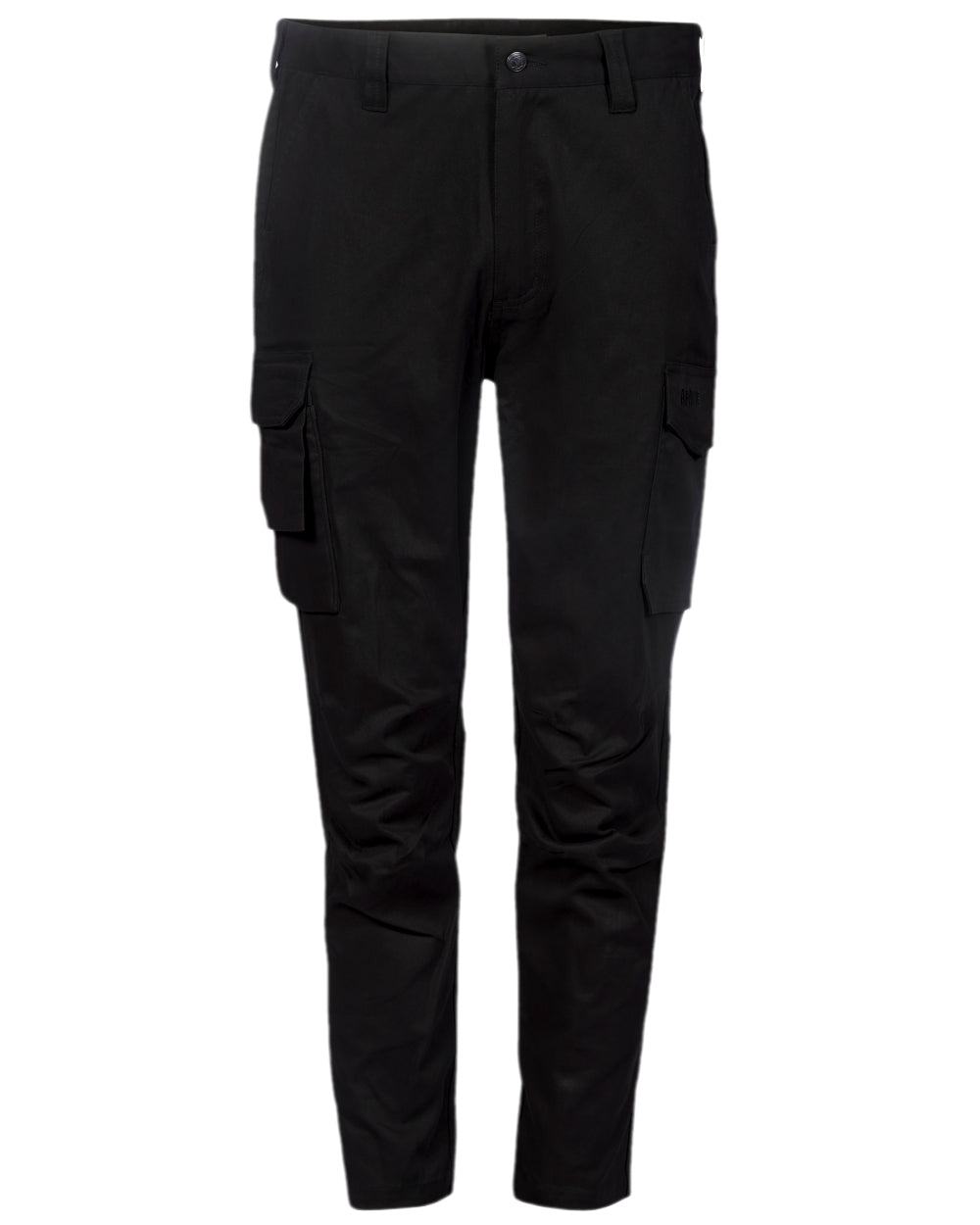 Black Coloured Apache Mens Barkerville Cargo Trousers on white background 