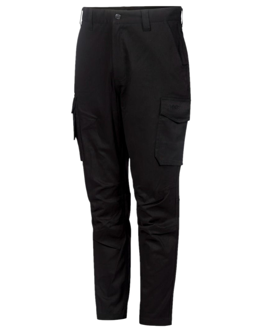 Black Coloured Apache Mens Barkerville Cargo Trousers on white background 