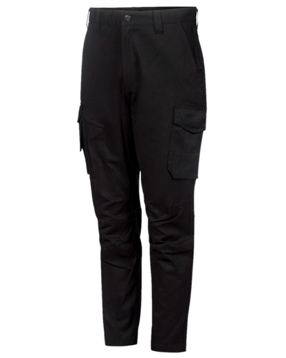 Black Coloured Apache Mens Barkerville Cargo Trousers on white background 