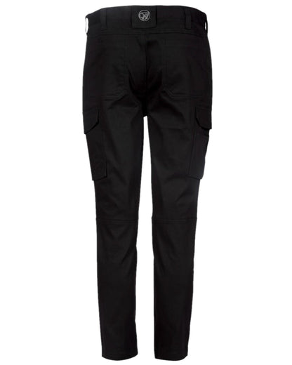 Black Coloured Apache Mens Barkerville Cargo Trousers on white background 