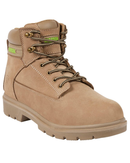 Stone Coloured Apache Mens Barnwell Safety Boots on white background 