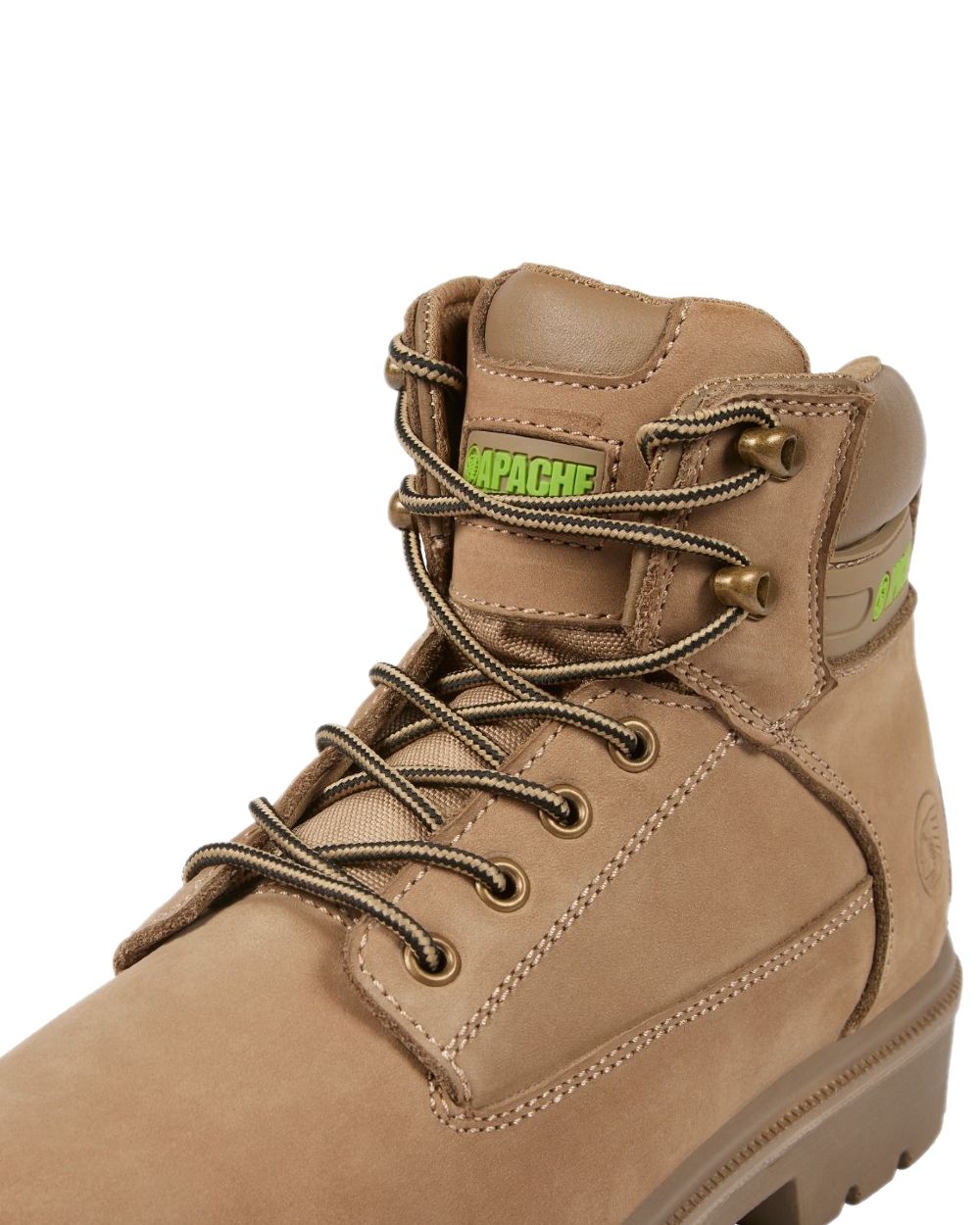 Stone Coloured Apache Mens Barnwell Safety Boots on white background 