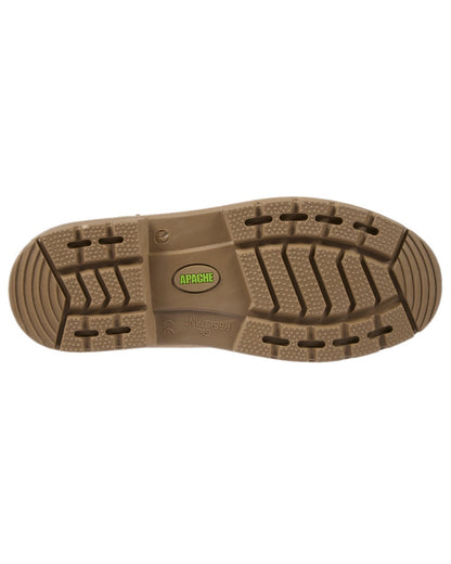 Stone Coloured Apache Mens Barnwell Safety Boots on white background 