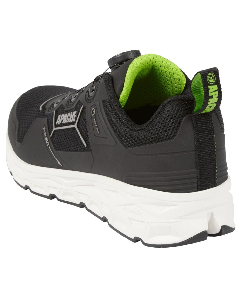 Black Coloured Apache Mens Chatham Trainers With Rebound EVA Midsole ESD on white background 