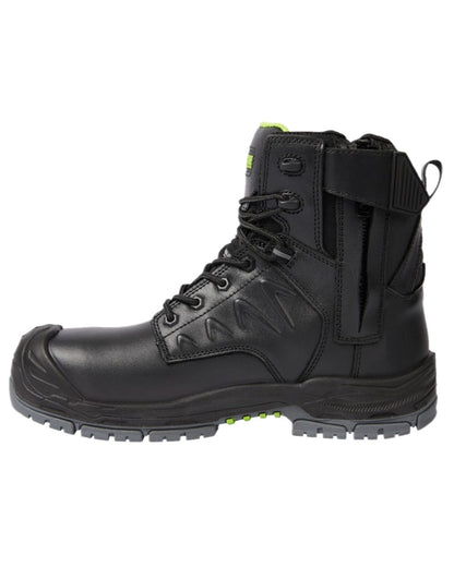 Black Coloured Apache Mens Chilliwack Side Zip Waterproof Safety Boots on white background 