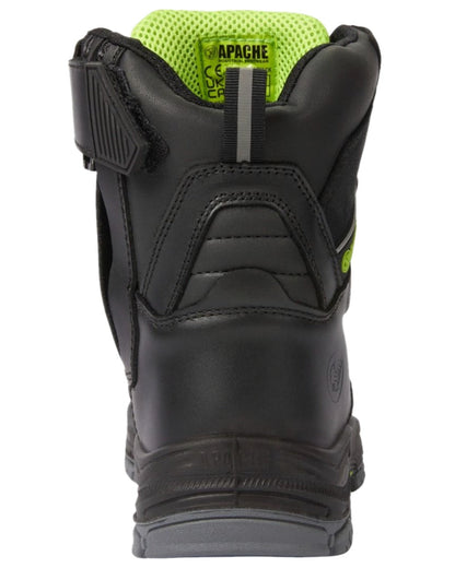Black Coloured Apache Mens Chilliwack Side Zip Waterproof Safety Boots on white background 
