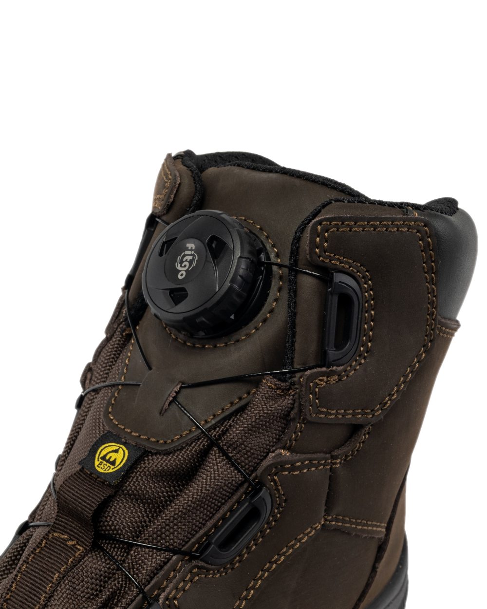 Brown Coloured Apache Mens Churchill Waterproof FITGO Safety Boots ESD on white background 