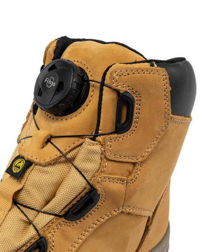 Wheat Coloured Apache Mens Churchill Waterproof FITGO Safety Boots on white background 