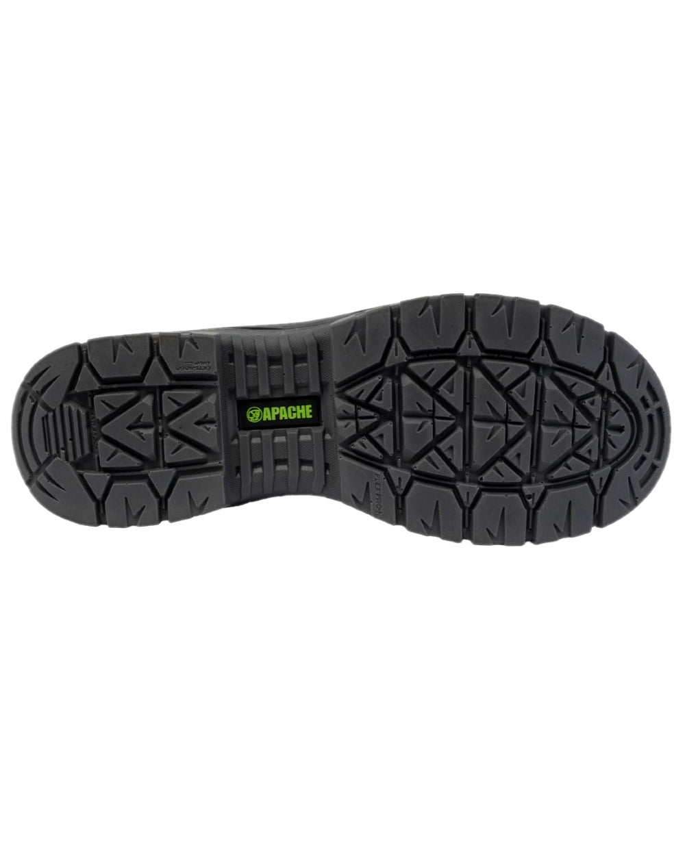Black Coloured Apache Mens Fort Fitgo GRS Recycled Leather Waterproof Safety Boots ESD on white background 