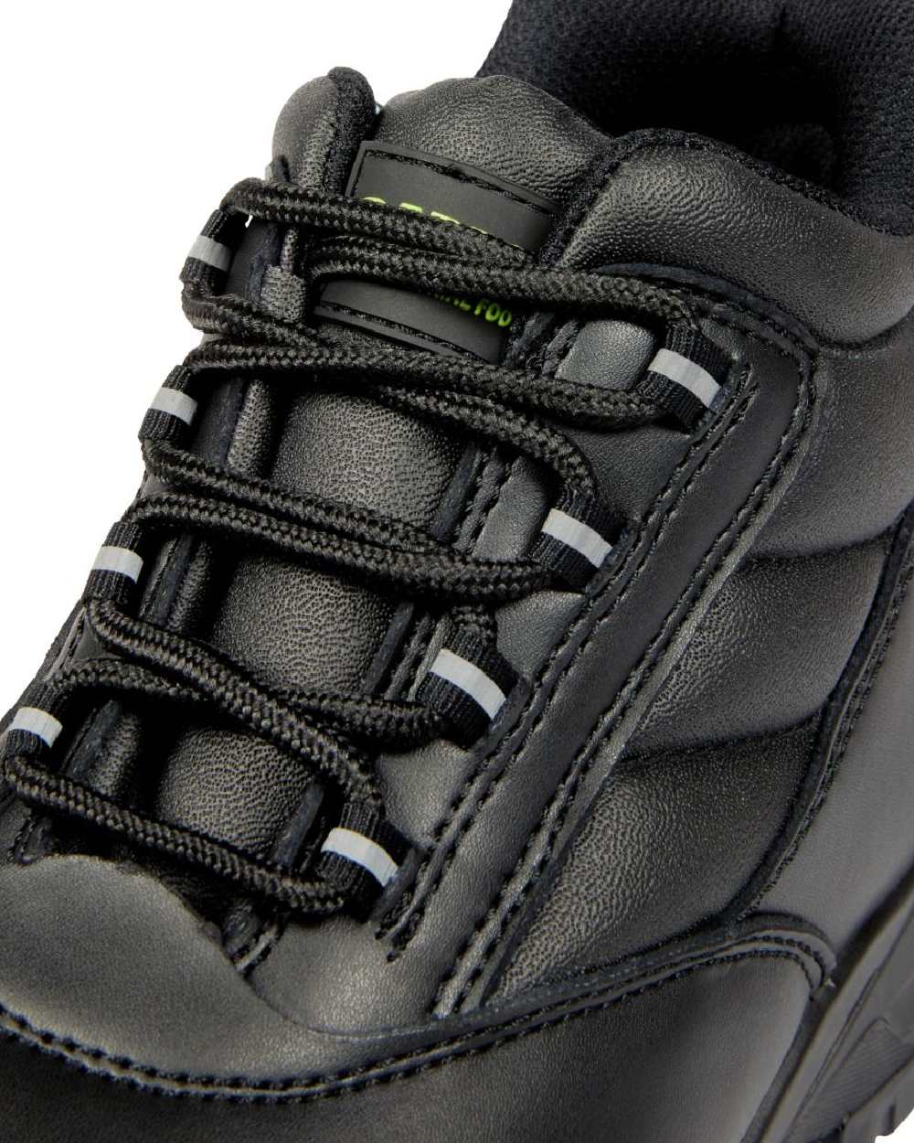 Black Coloured Apache Mens Hamilton Recycled Leather Safety Boots on white background 
