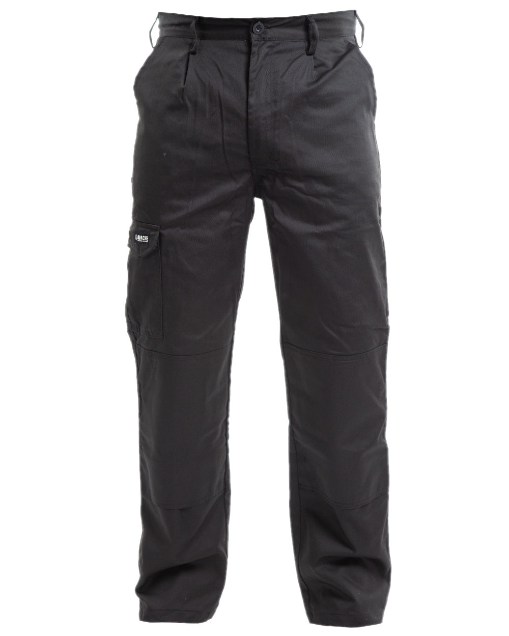 Black Coloured Apache Mens Industry Trousers on white background 