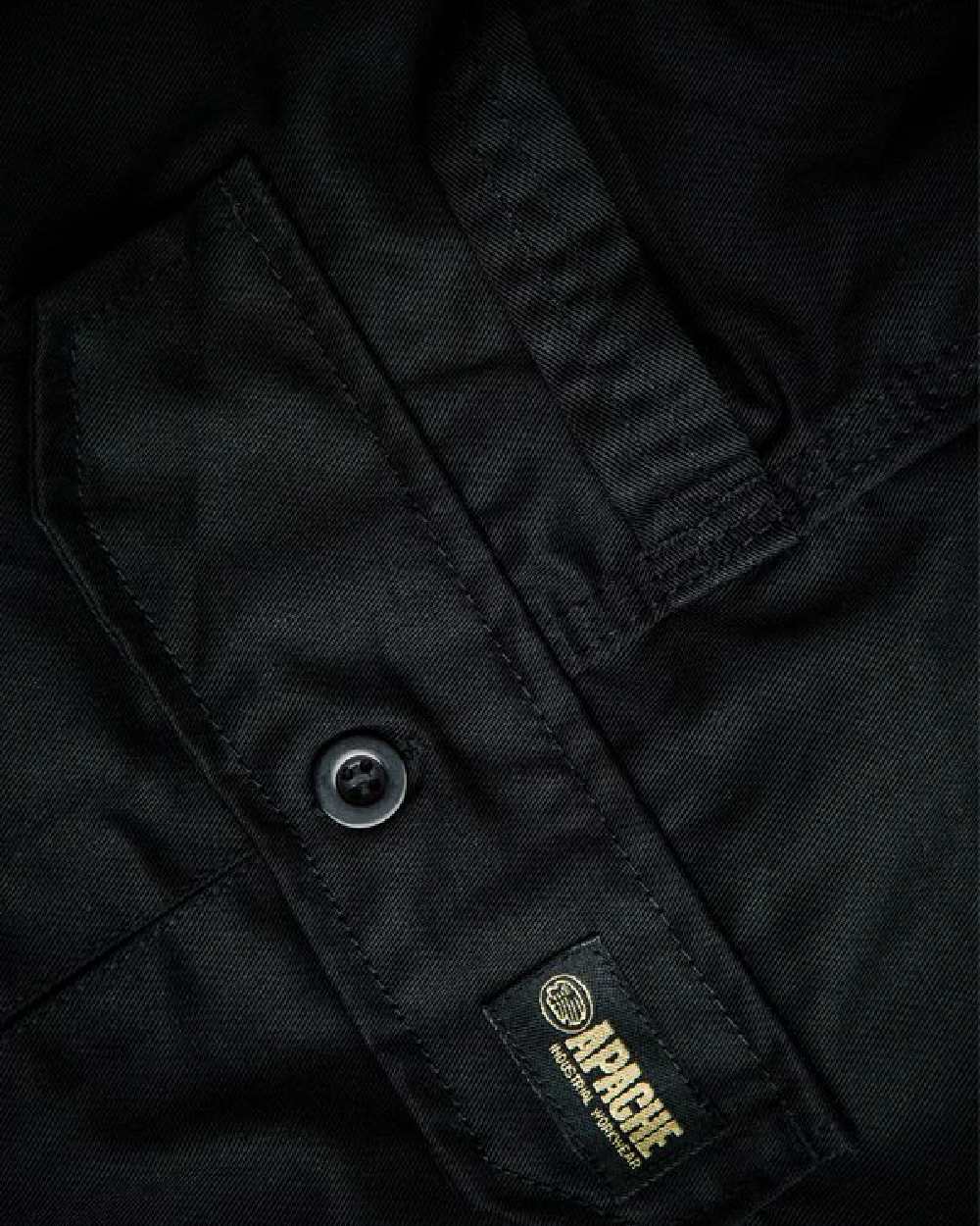 Black Coloured Apache Mens Industry Trousers on white background 