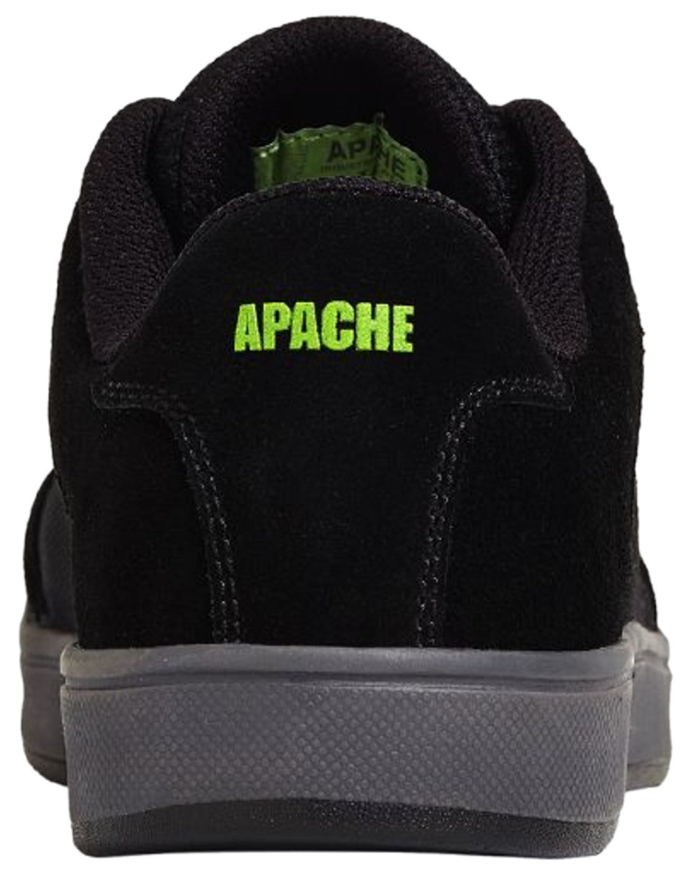 Black Coloured Apache Mens Kick Suede Cupsole Safety Trainers on white background 