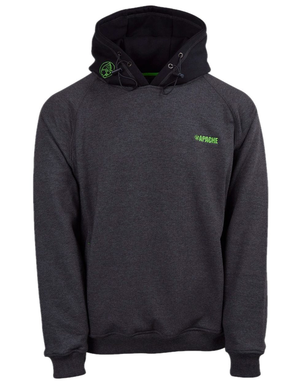 Grey Black Coloured Apache Mens Kingston Hooded Sweatshirt on white background