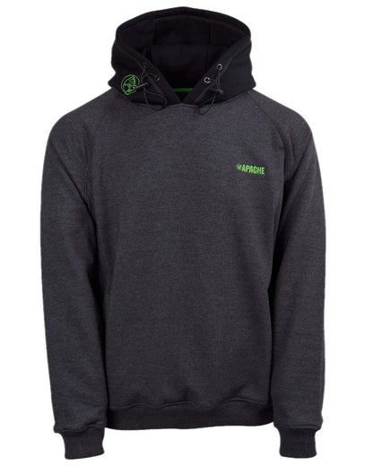 Grey Black Coloured Apache Mens Kingston Hooded Sweatshirt on white background 