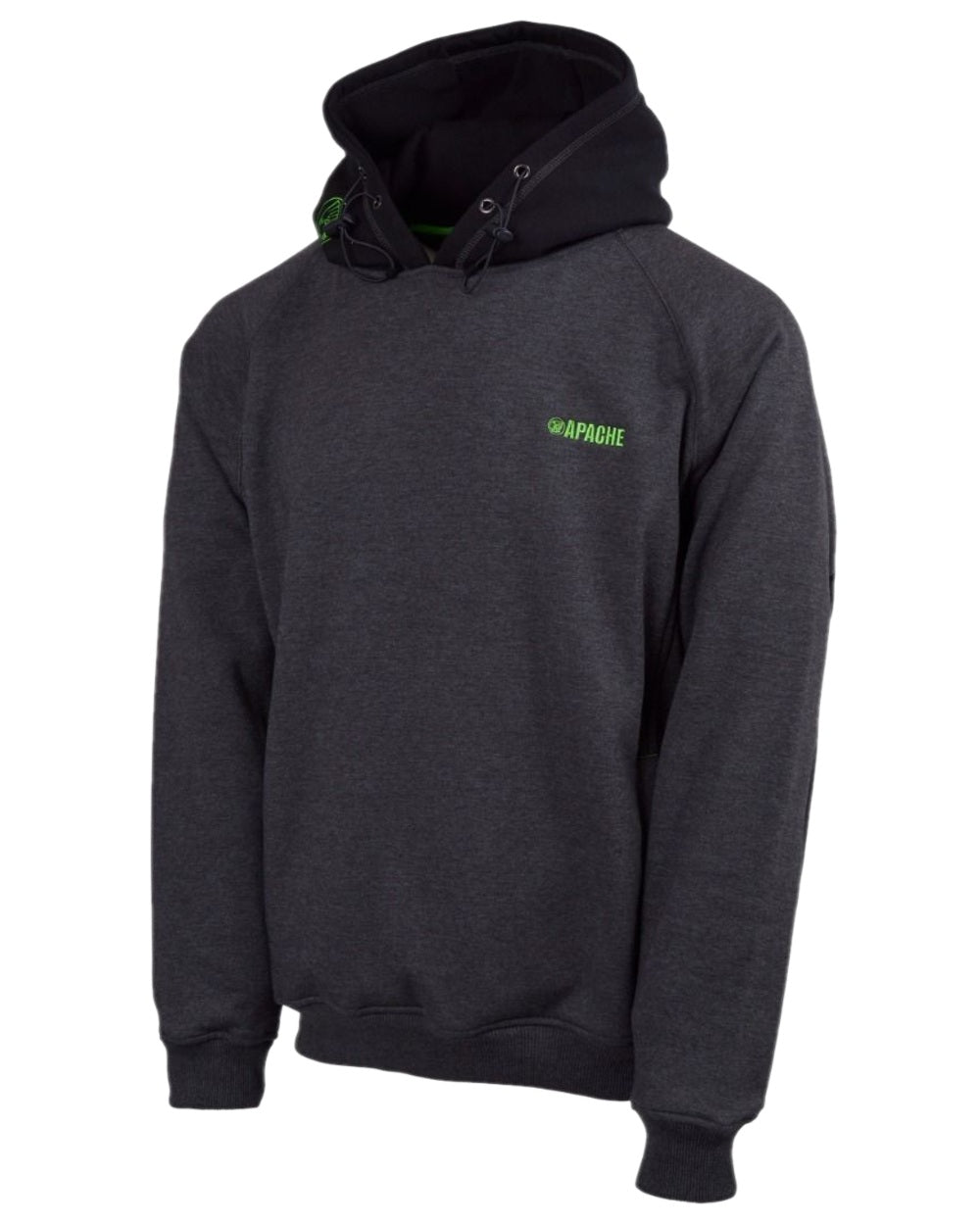 Grey Black Coloured Apache Mens Kingston Hooded Sweatshirt on white background 