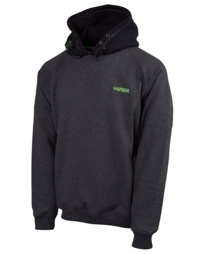 Grey Black Coloured Apache Mens Kingston Hooded Sweatshirt on white background 