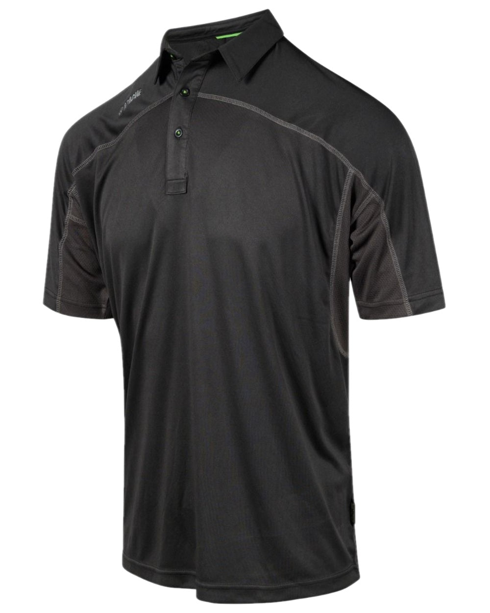 Black Grey Coloured Apache Mens Langley Polo Shirt on white background 