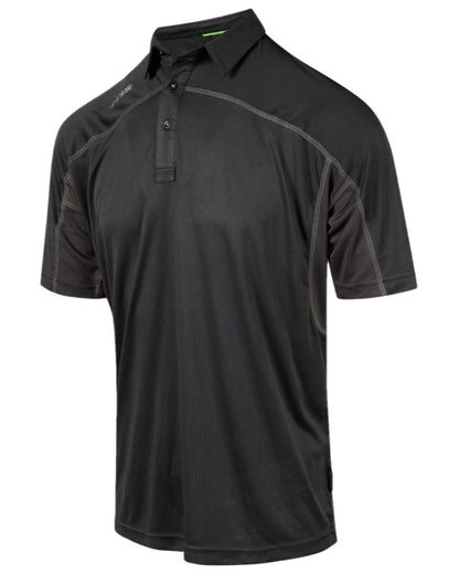 Black Grey Coloured Apache Mens Langley Polo Shirt on white background 