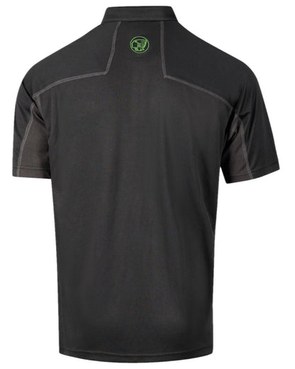Black Grey Coloured Apache Mens Langley Polo Shirt on white background 