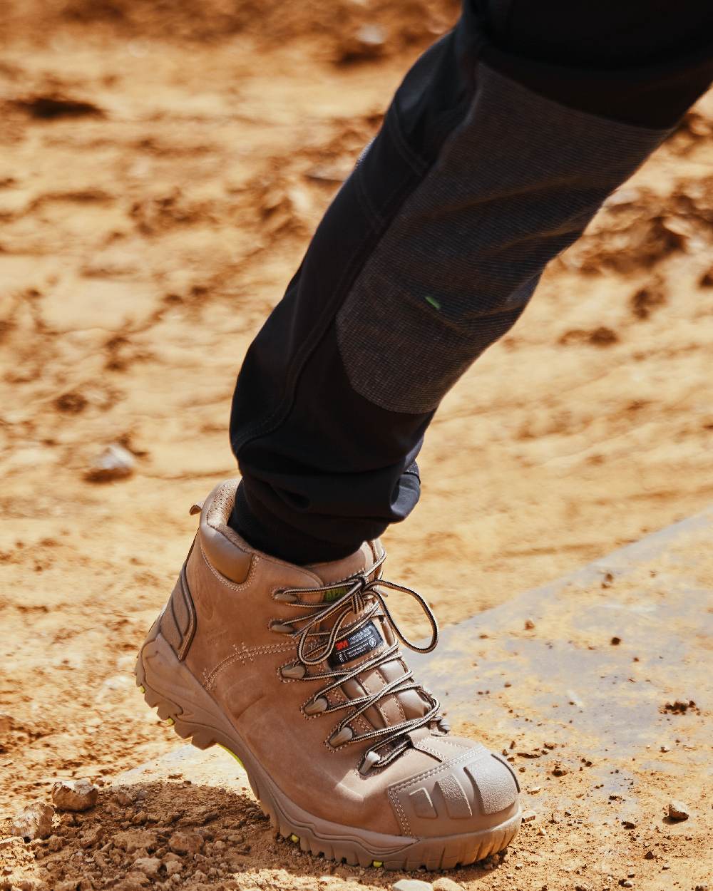 Stone Coloured Apache Mens Mercury Non-Metallic Waterproof Boots on outdoor background 