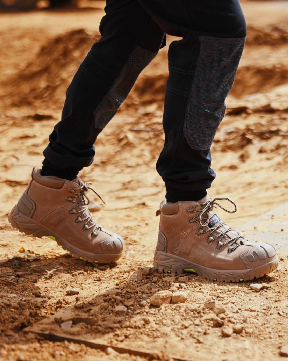 Stone Coloured Apache Mens Mercury Non-Metallic Waterproof Boots on outdoor background 