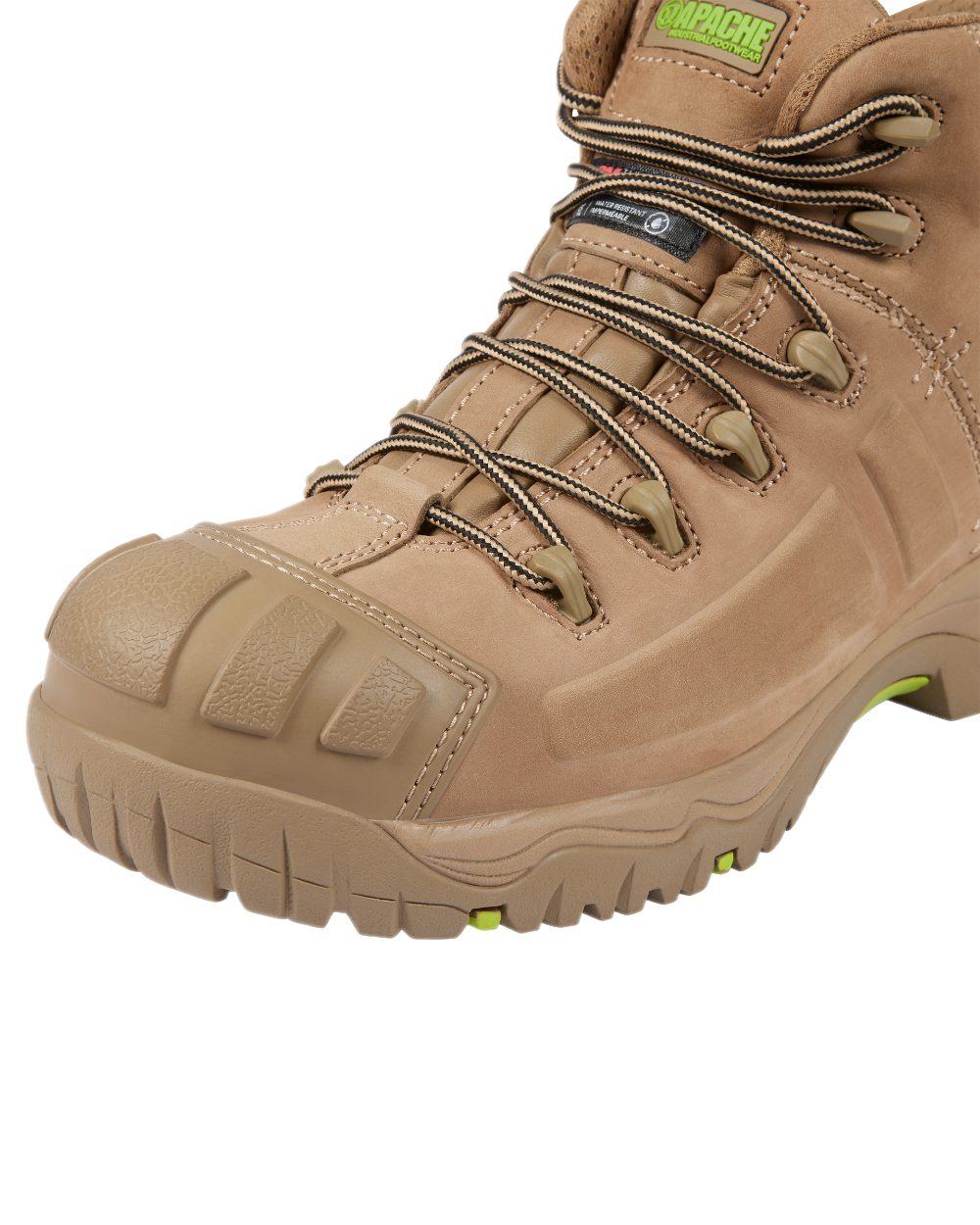 Stone Coloured Apache Mens Mercury Non-Metallic Waterproof Boots on white background 