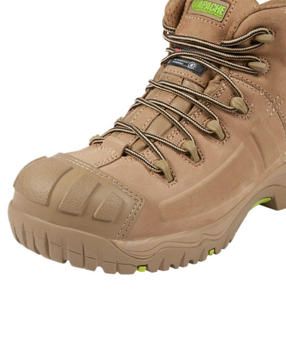 Stone Coloured Apache Mens Mercury Non-Metallic Waterproof Boots on white background 