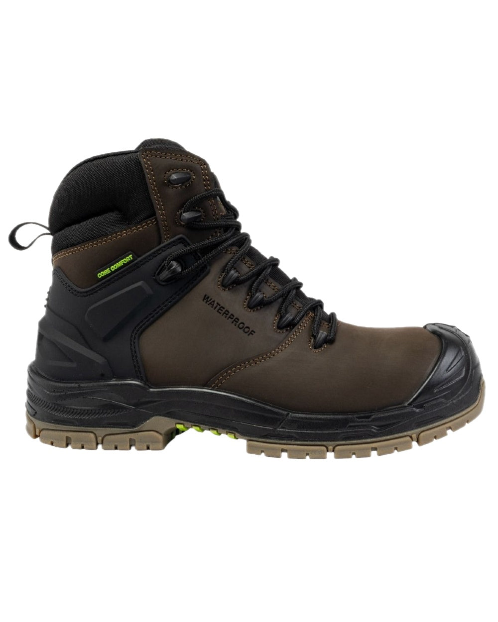 Brown Coloured Apache Mens Mission 100% Non-Metallic Safety Boots on white background 