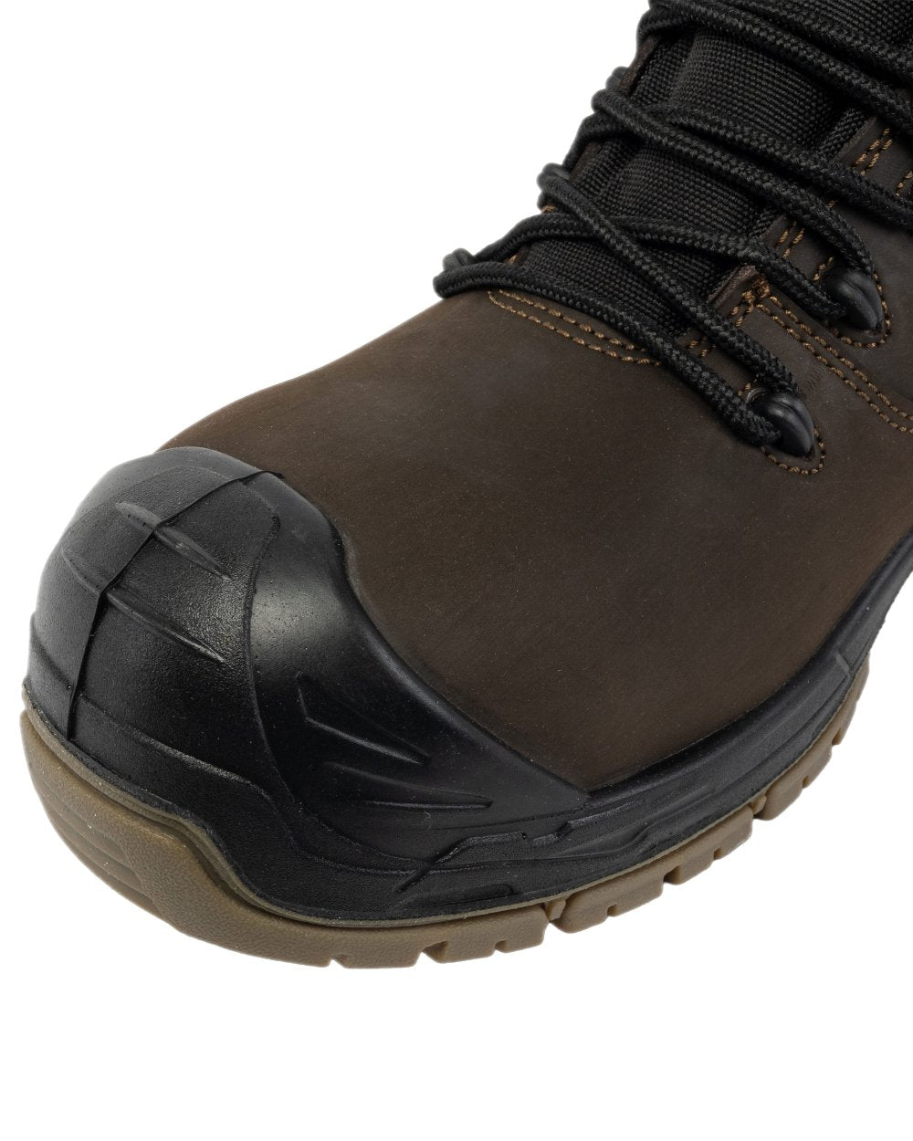 Brown Coloured Apache Mens Mission 100% Non-Metallic Safety Boots on white background 