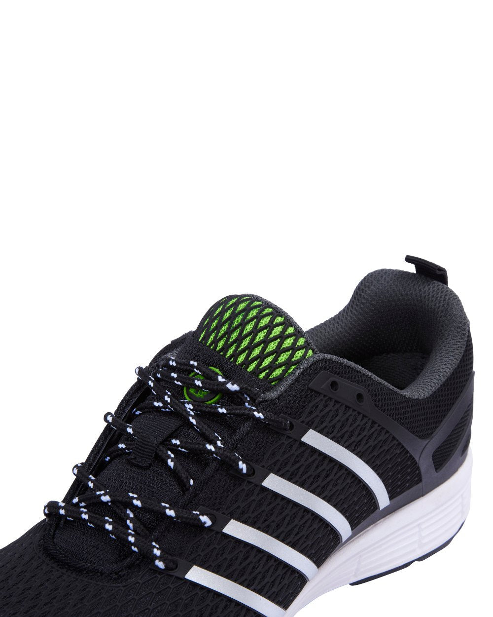 Black Coloured Apache Mens Motion Waterproof Sports Trainer Shoes on white background 