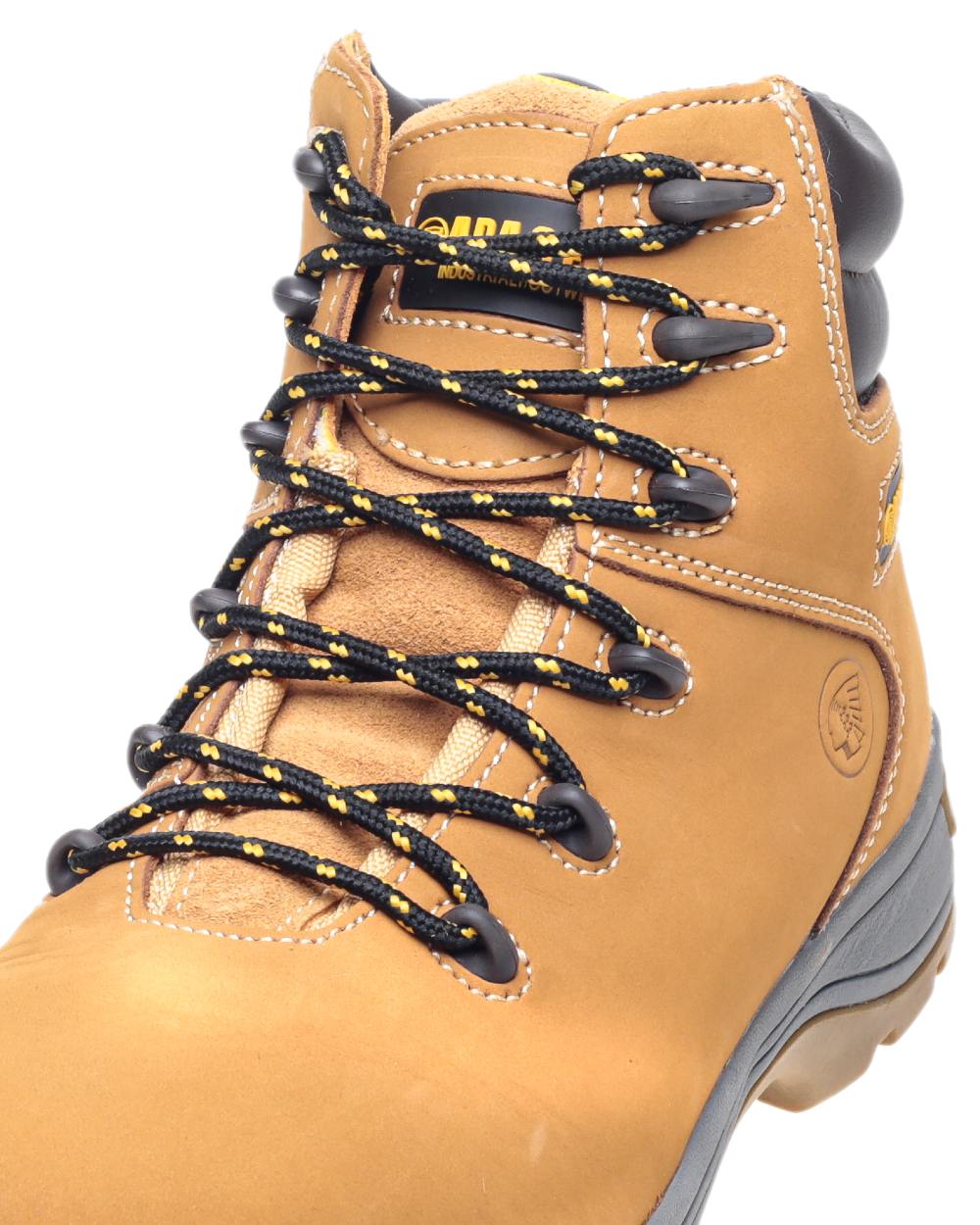 Wheat Coloured Apache Mens Nubuck Water Resistant Safety Hiker Boots on white background 