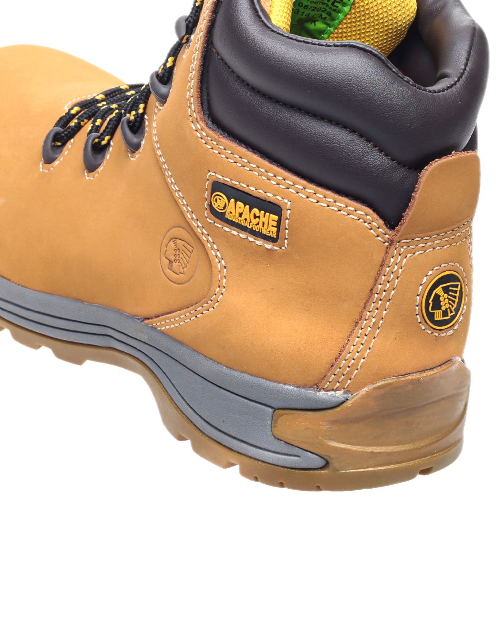 Wheat Coloured Apache Mens Nubuck Water Resistant Safety Hiker Boots on white background 